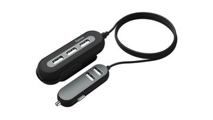 HAMA 2+3 Power Extension USB Car Charger 10A 2 m black kaina ir informacija | Krovikliai telefonams | pigu.lt