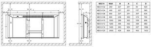 Elektrinis radiatorius ADAX NEO H|L WiFi 250W kaina ir informacija | ADAX Santechnika, remontas, šildymas | pigu.lt