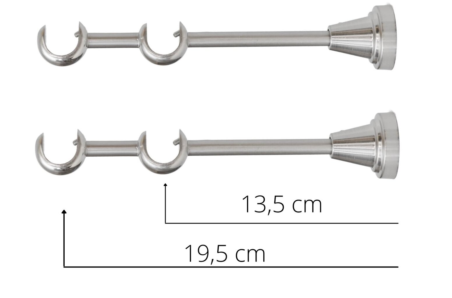 Dvigubas karnizas metalinis 16 mm + 16 mm ELIZA, 150 cm, matinio chromo цена и информация | Karnizai | pigu.lt