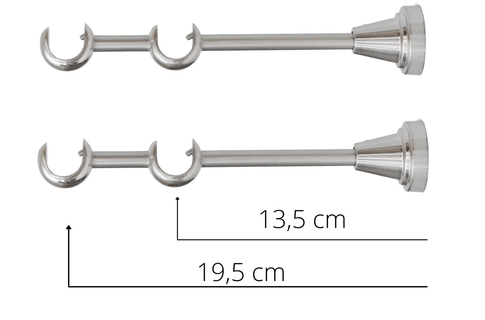 Dvigubas karnizas metalinis 16 mm + 16 mm ELIZA, 200 cm, matinio chromo цена и информация | Karnizai | pigu.lt