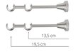 Dvigubas karnizas metalinis 16 mm + 16 mm ELIZA, 250 cm, matinio chromo kaina ir informacija | Karnizai | pigu.lt