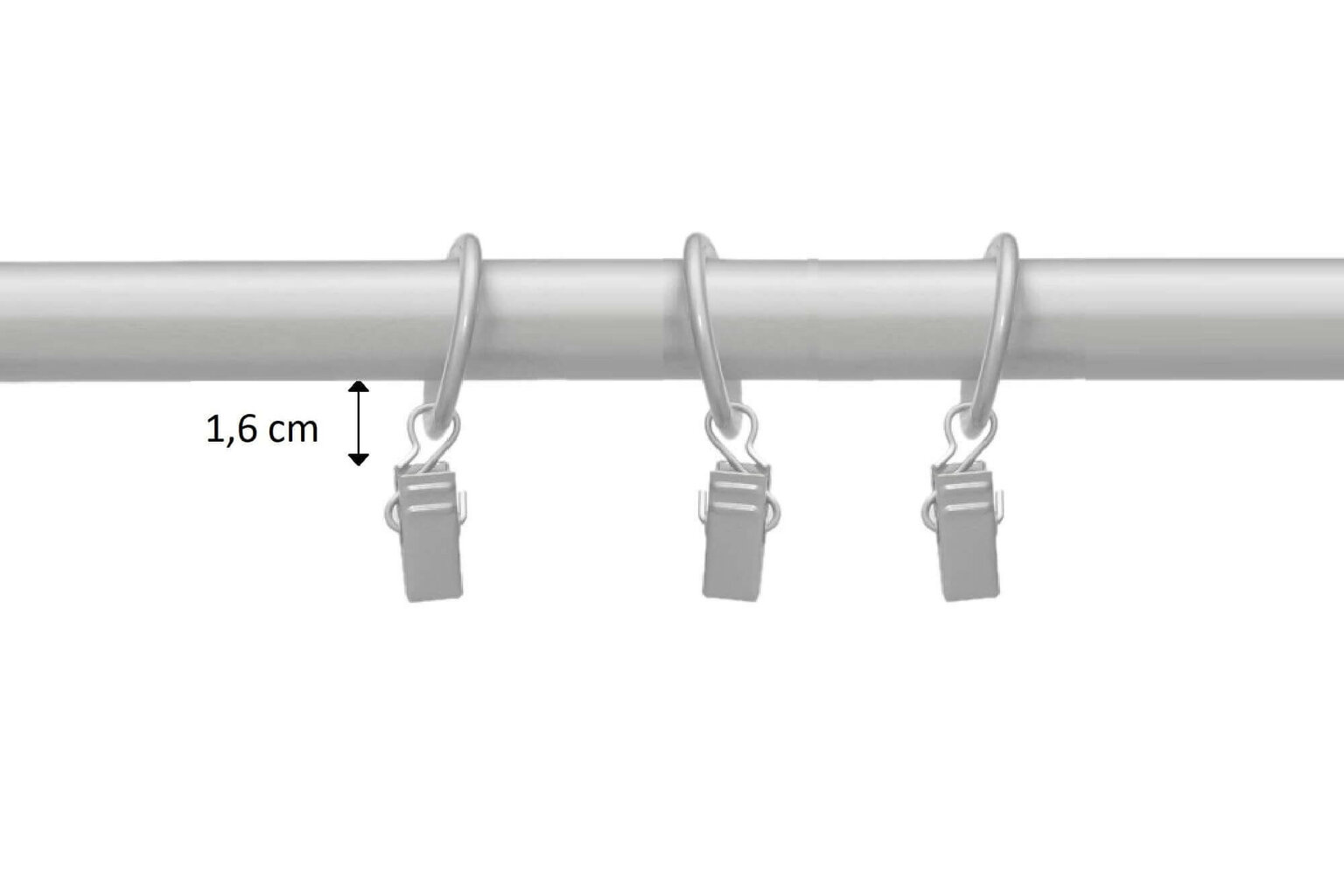 Double metal curtain rod 16 mm + 16 mm ELIZA, 300 cm, matt chrome цена и информация | Karnizai | pigu.lt