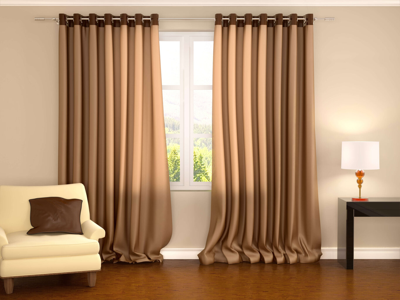 Double metal curtain rod 16 mm + 16 mm ELIZA, 300 cm, matt chrome kaina ir informacija | Karnizai | pigu.lt
