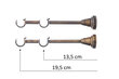 Double metal curtain rod 16 mm + 16 mm ELIZA, 360 cm, antique kaina ir informacija | Karnizai | pigu.lt