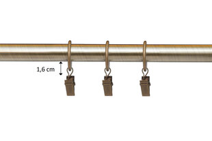 Double metal curtain rod 16 mm + 16 mm ELIZA, 360 cm, antique kaina ir informacija | Karnizai | pigu.lt