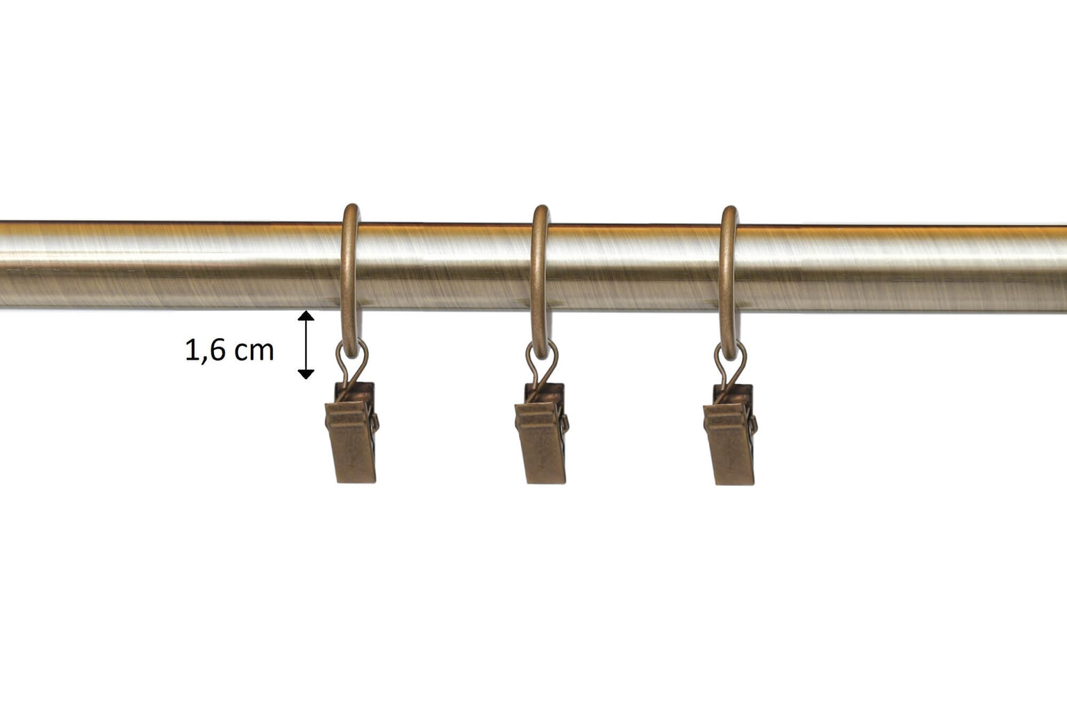 Double metal curtain rod 16 mm + 16 mm ELIZA, 360 cm, antique kaina ir informacija | Karnizai | pigu.lt