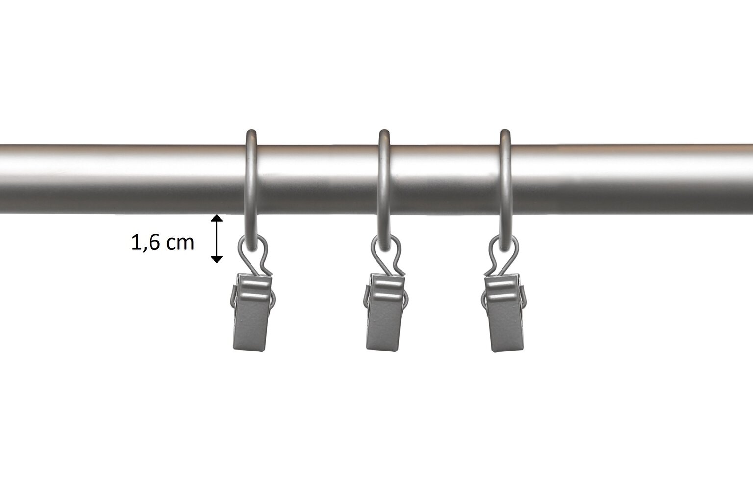 Double metal curtain rod 16 mm + 16 mm SPECJAL, 400 cm, silver kaina ir informacija | Karnizai | pigu.lt