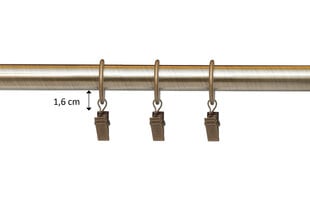 Single metal curtain rod 16 mm ELIZA, 180 cm, antique цена и информация | Карнизы | pigu.lt