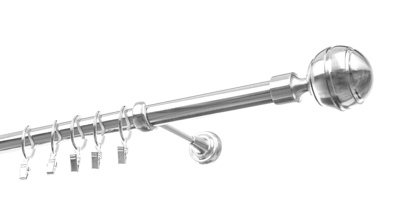 Viengubas karnizas 25 mm APOLLO, 180 cm, nerūdijančio plieno цена и информация | Karnizai | pigu.lt