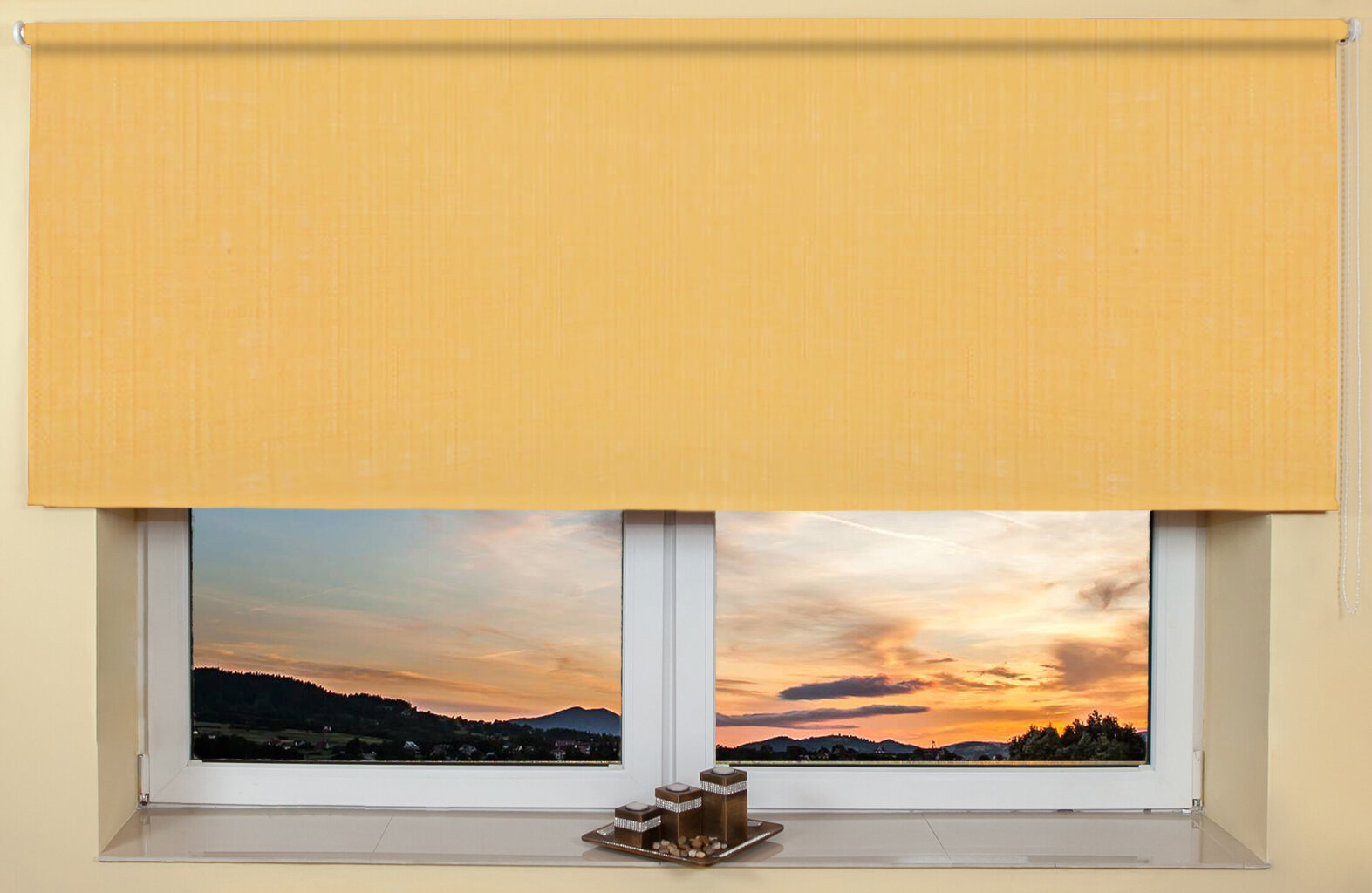 Sieninis / lubų roletas 110x170 cm, 2057 Geltona kaina ir informacija | Roletai | pigu.lt