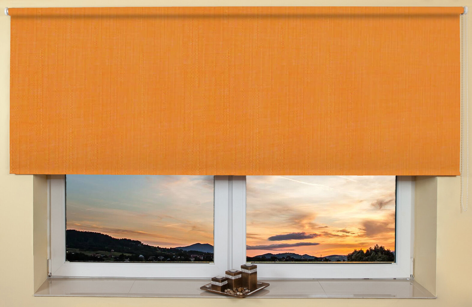 Sieninis / lubų roletas 120x170 cm, 852 Oranžinė цена и информация | Roletai | pigu.lt