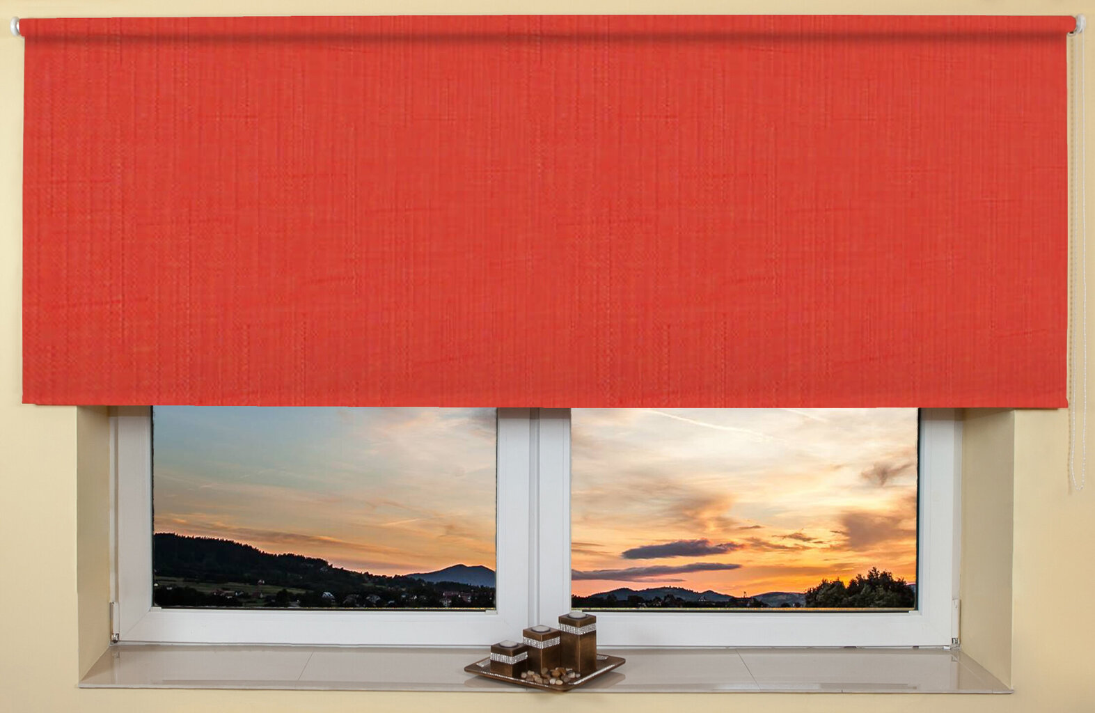 Sieninis / lubų roletas 140x170 cm, 888 Raudona kaina ir informacija | Roletai | pigu.lt