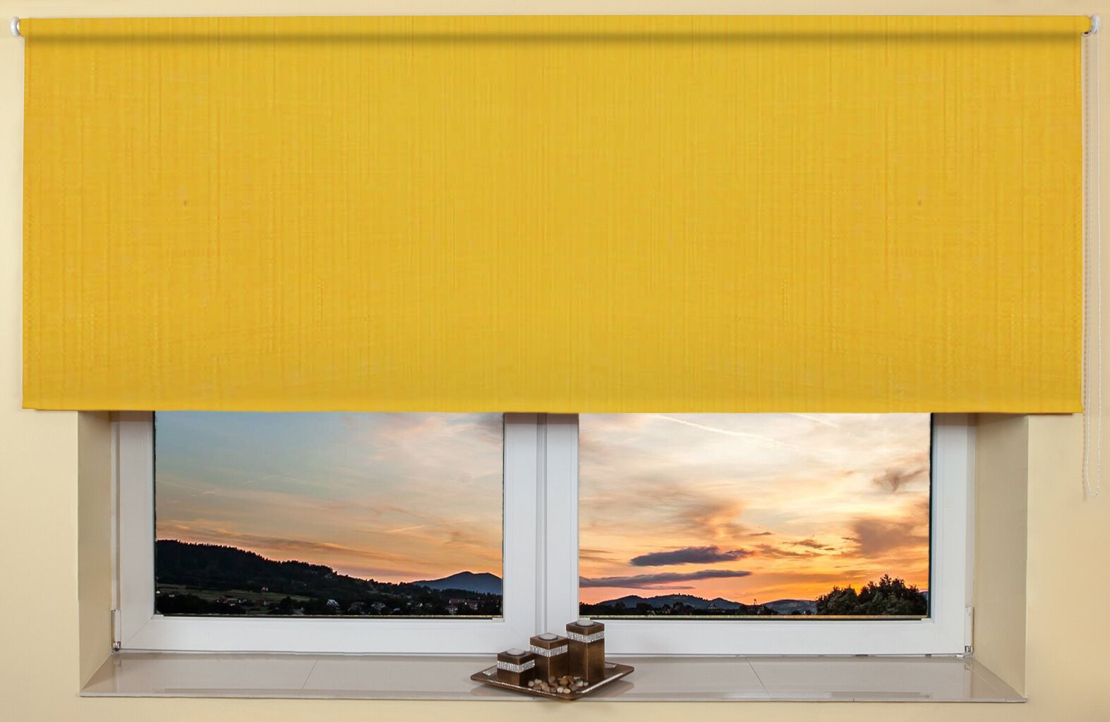 Sieninis / lubų roletas 210x170 cm, 858 Geltona kaina ir informacija | Roletai | pigu.lt