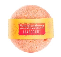 Бурлящий шарик для ванной «Grapefruit» с морской солью и маслом виноградной косточки, Saules Fabrika, 145 гр. цена и информация | Масла, гели для душа | pigu.lt
