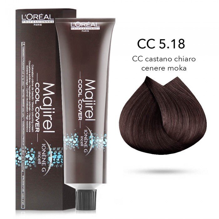 Plaukų dažai L'Oreal Professionnel Majirel Cool Cover 50 ml, 5.18 Mocha цена и информация | Plaukų dažai | pigu.lt