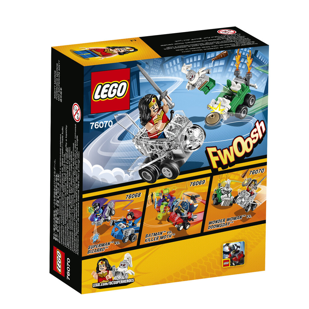 76070 LEGO® DC Comics Super Heroes Galingieji mažyliai: Wonder Woman™ prieš Doomsday™ kaina ir informacija | Konstruktoriai ir kaladėlės | pigu.lt