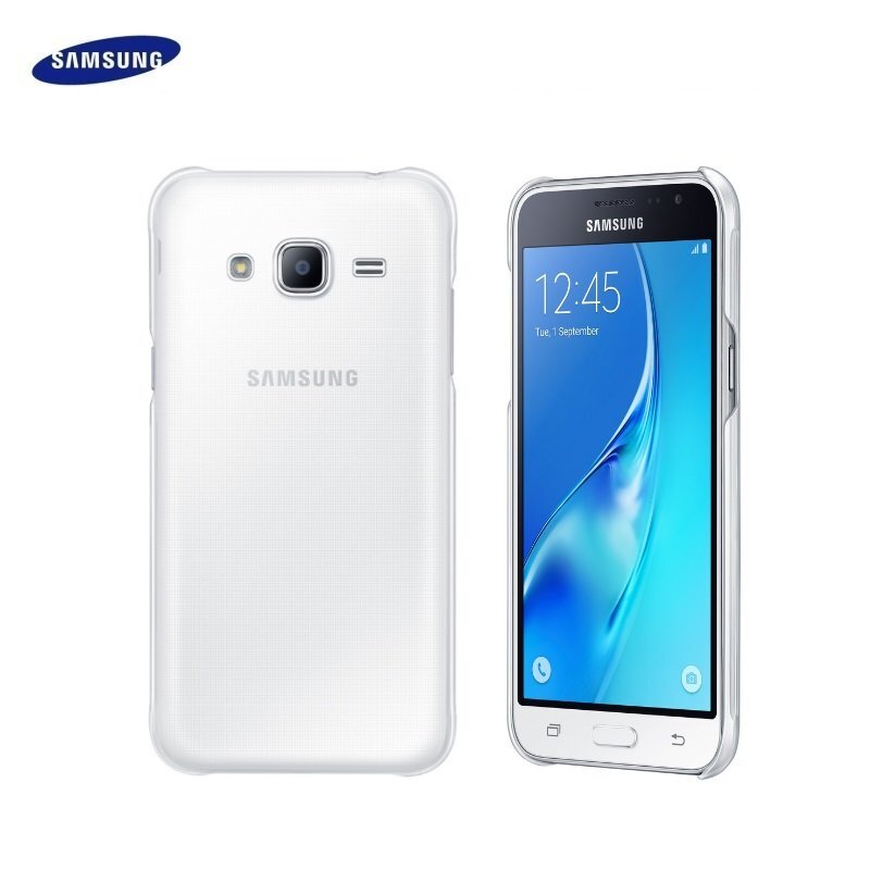 Samsung EF-AJ320CTE Super Slim Back Case J320F Galaxy J3 (2016) Transparent (EU Blister) kaina ir informacija | Telefono dėklai | pigu.lt