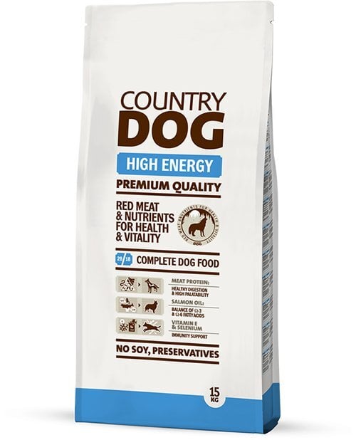 Country dog high energy, 15 kg kaina ir informacija | Sausas maistas šunims | pigu.lt