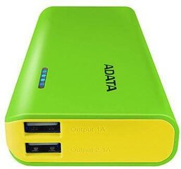 Adata Power bank APT100-10000M-5V-CGRYL 10000 mAh, žalia/geltona kaina ir informacija | ADATA Mobilieji telefonai ir jų priedai | pigu.lt