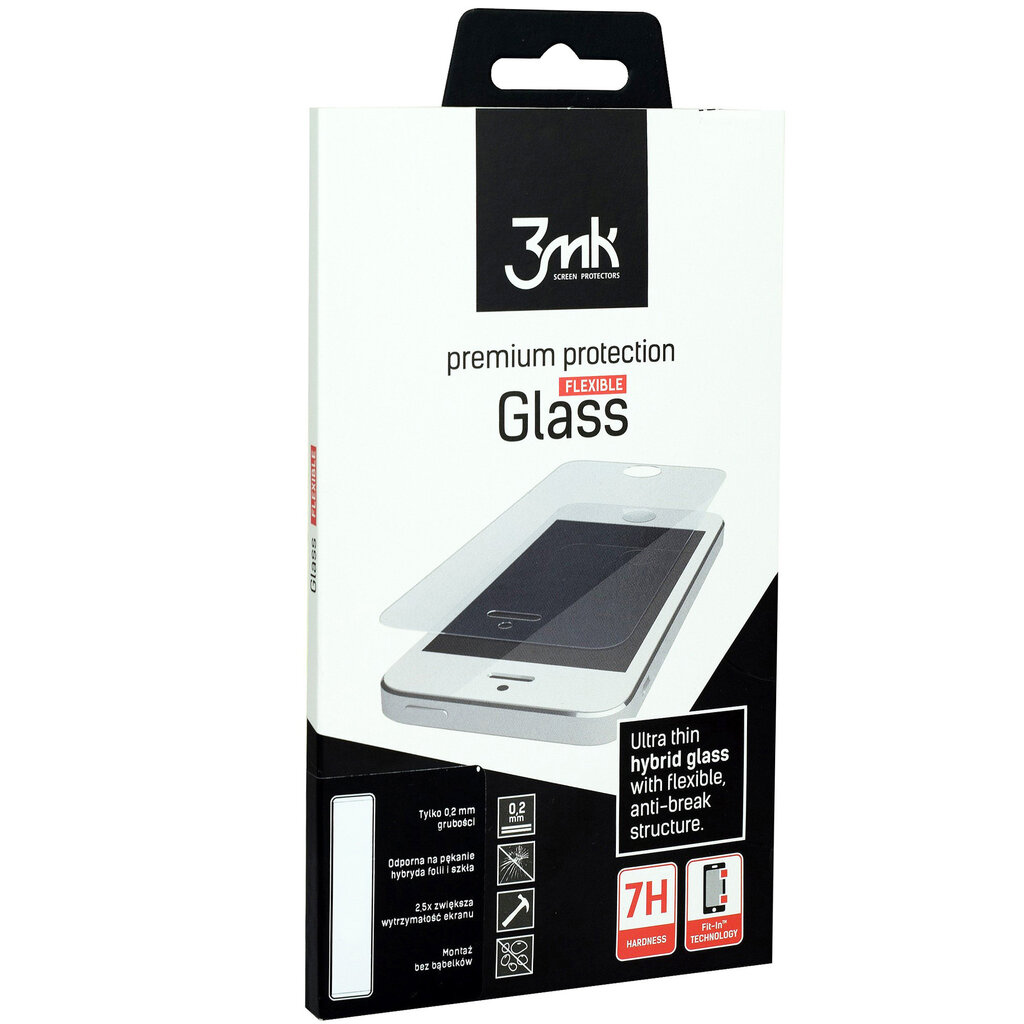 Grūdinto stiklo ekrano apsauga 3MK FlexibleGlass, skirta Samsung Galaxy A3 2017, skaidri цена и информация | Apsauginės plėvelės telefonams | pigu.lt