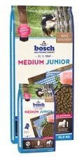 Bosch Petfood Medium Junior High Premium vidutinių veislių šuniukams, 15 kg+2 kg kaina ir informacija | Sausas maistas šunims | pigu.lt