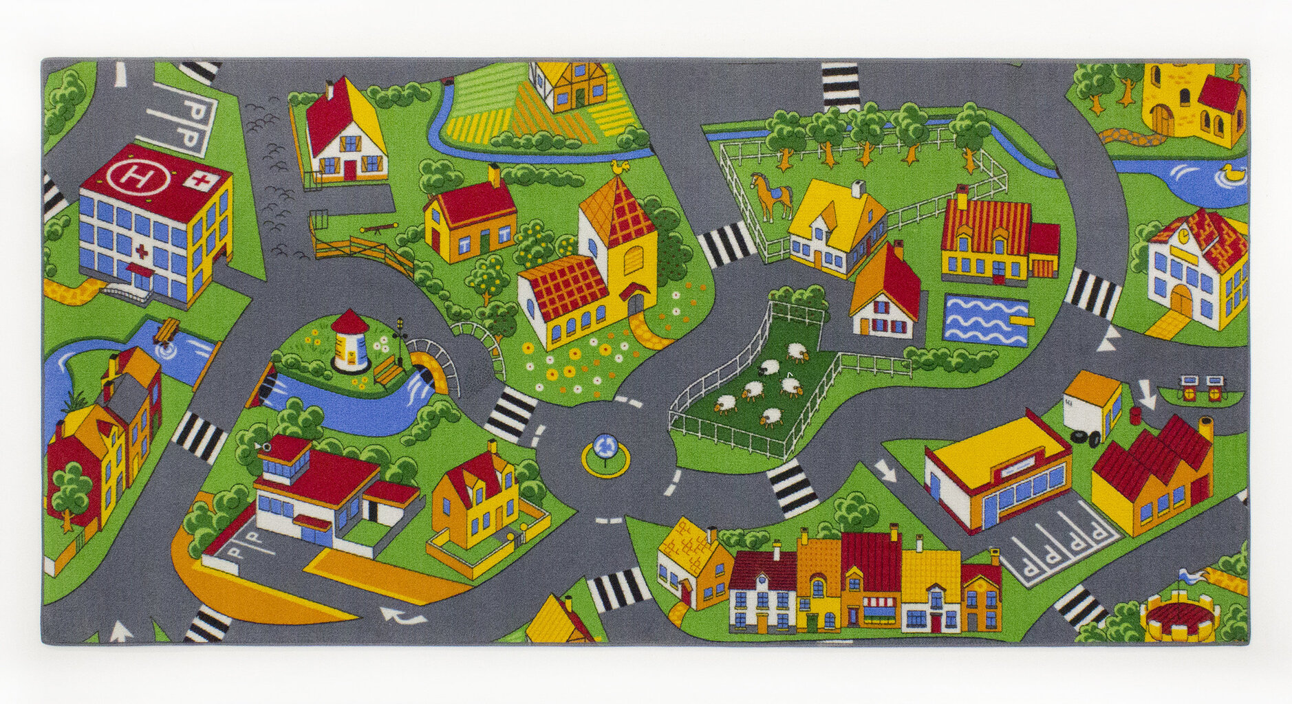 AW Rugs vaikiškas kilimas Little Village 95x200 cm цена и информация | Kilimai | pigu.lt