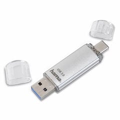 HAMA FlashPen C-Laeta Type-C USB 3.1/USB 3.0 64GB 70 MB/s Silver цена и информация | USB накопители | pigu.lt