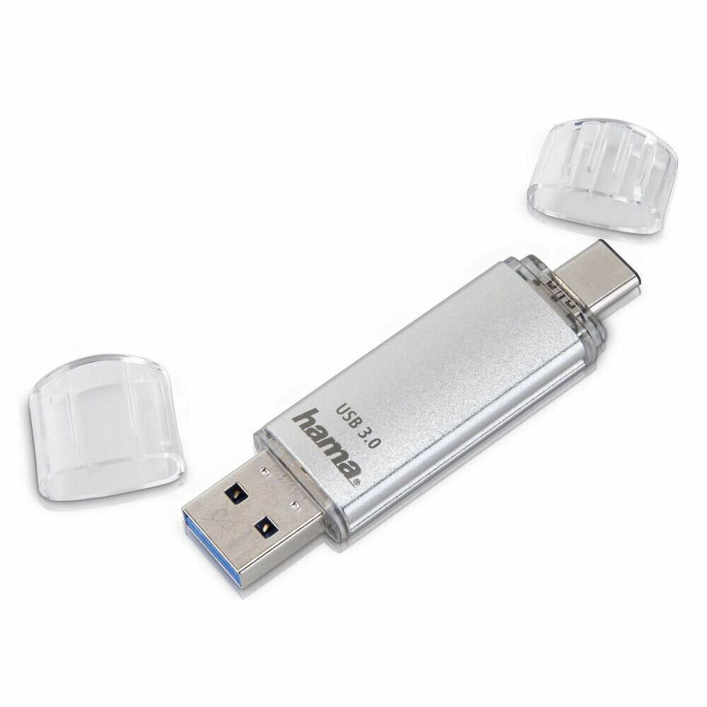 HAMA FlashPen C-Laeta Type-C USB 3.1/USB 3.0 64GB 70 MB/s Silver kaina ir informacija | USB laikmenos | pigu.lt