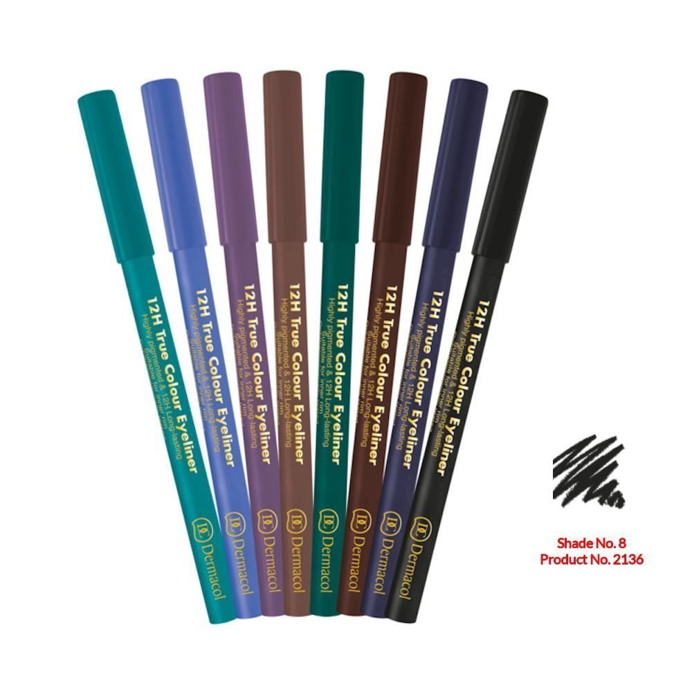 Akių kontūro pieštukas Dermacol 12H True Colour 0.28 g цена и информация | Akių šešėliai, pieštukai, blakstienų tušai, serumai | pigu.lt