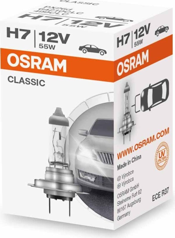 Automobilinė halogeninė lemputė Osram Classic H7, 1 vnt. kaina ir informacija | Automobilių lemputės | pigu.lt