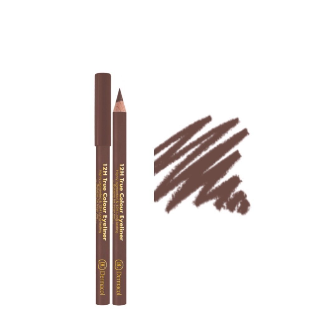 Akių kontūro pieštukas Dermacol 12H True Colour 0.28 g, 4 Light Brown kaina ir informacija | Akių šešėliai, pieštukai, blakstienų tušai, serumai | pigu.lt