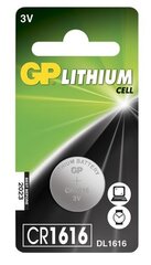 Батарейка GP Lithium CR1616 (DL1616), 1шт. цена и информация | Батарейки | pigu.lt