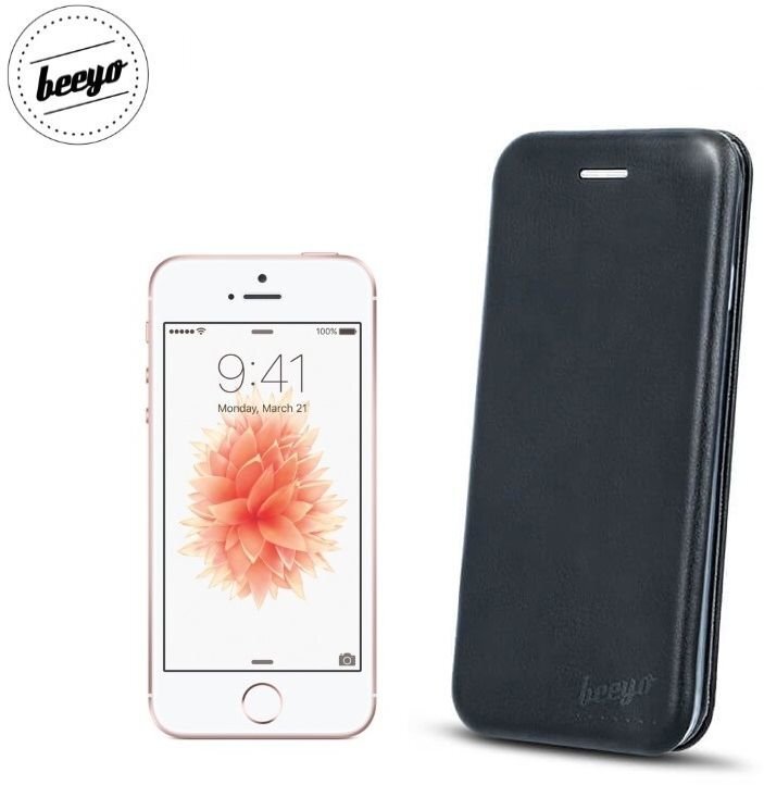 Dėklas Book Elegance Apple iPhone 5/5S/5SE juodas kaina ir informacija | Telefono dėklai | pigu.lt