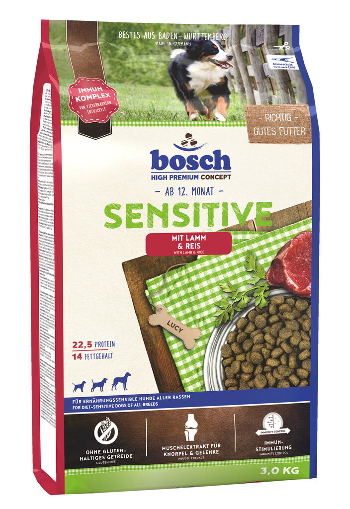 Bosch Petfood Sensitive Lamb & Rice (High Premium) 3kg цена и информация | Sausas maistas šunims | pigu.lt