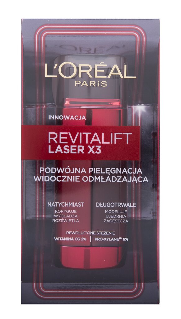 Jauninamasis dieninis kremas L'Oreal Paris Revitalift Laser x3 The Double Care 48 ml kaina ir informacija | Veido kremai | pigu.lt