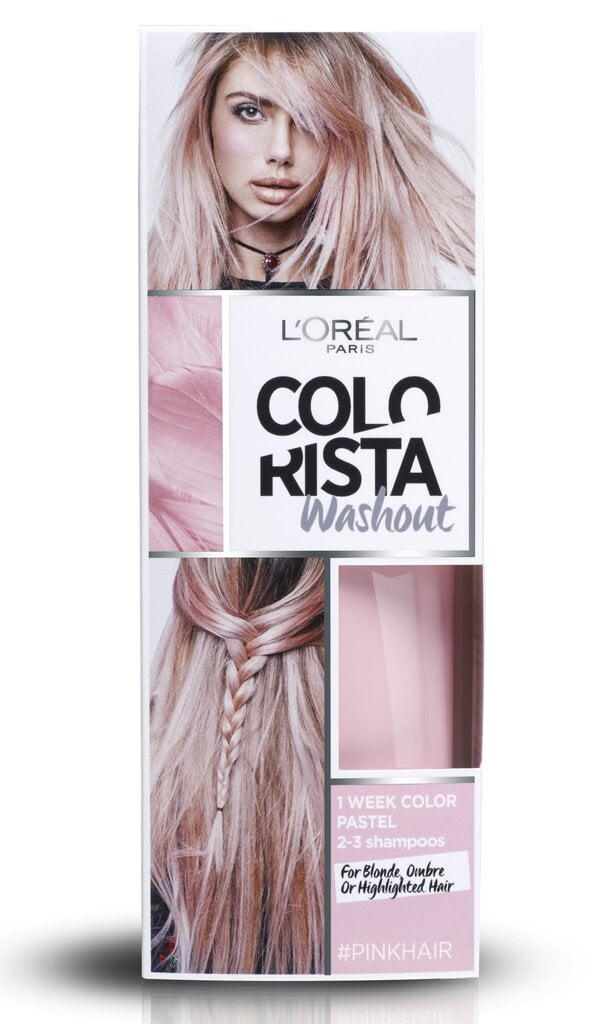 Laikini plaukų dažai L'Oreal Paris Colorista Washout, Pink kaina | pigu.lt