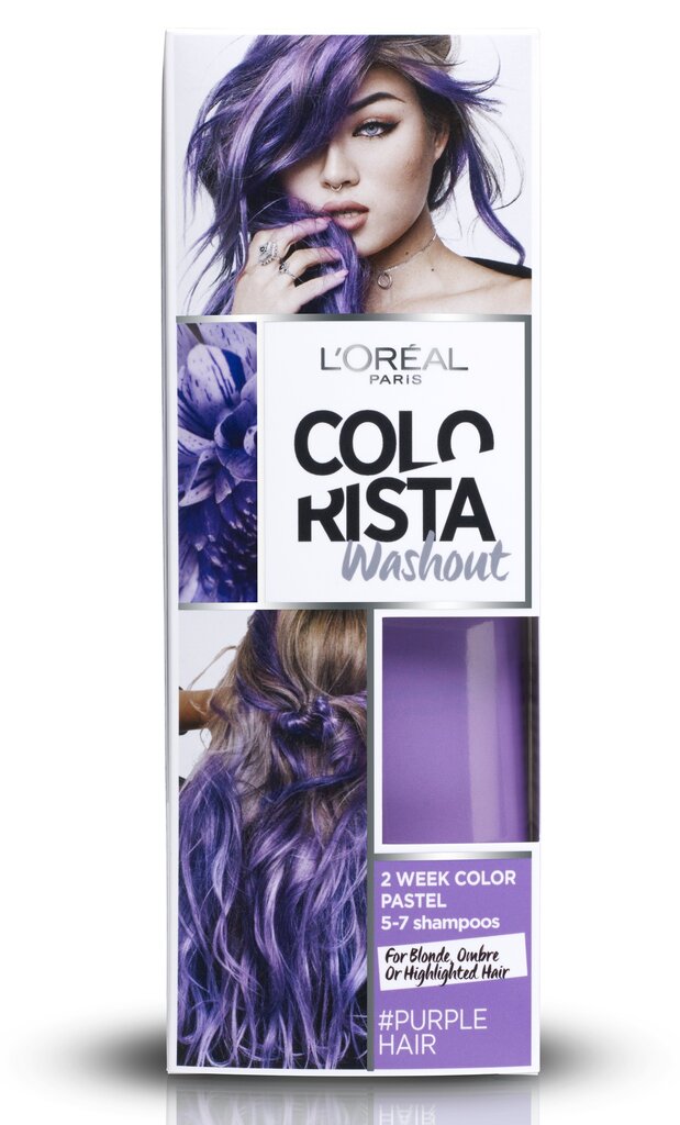Laikini plaukų dažai L'Oreal Paris Colorista Washout, Purple kaina ir informacija | Plaukų dažai | pigu.lt