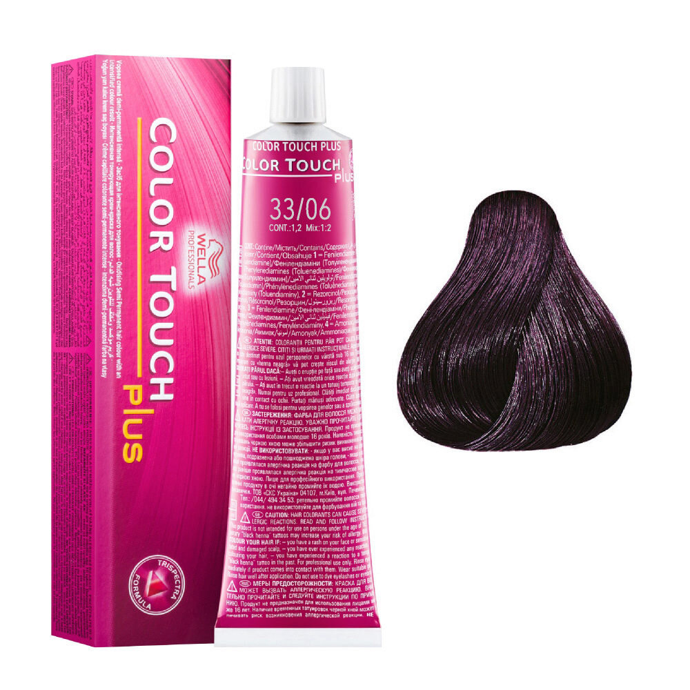 Краска для волос Wella Color Touch Plus 60мл, фиолетовый цвет 33/06 цена |  pigu.lt