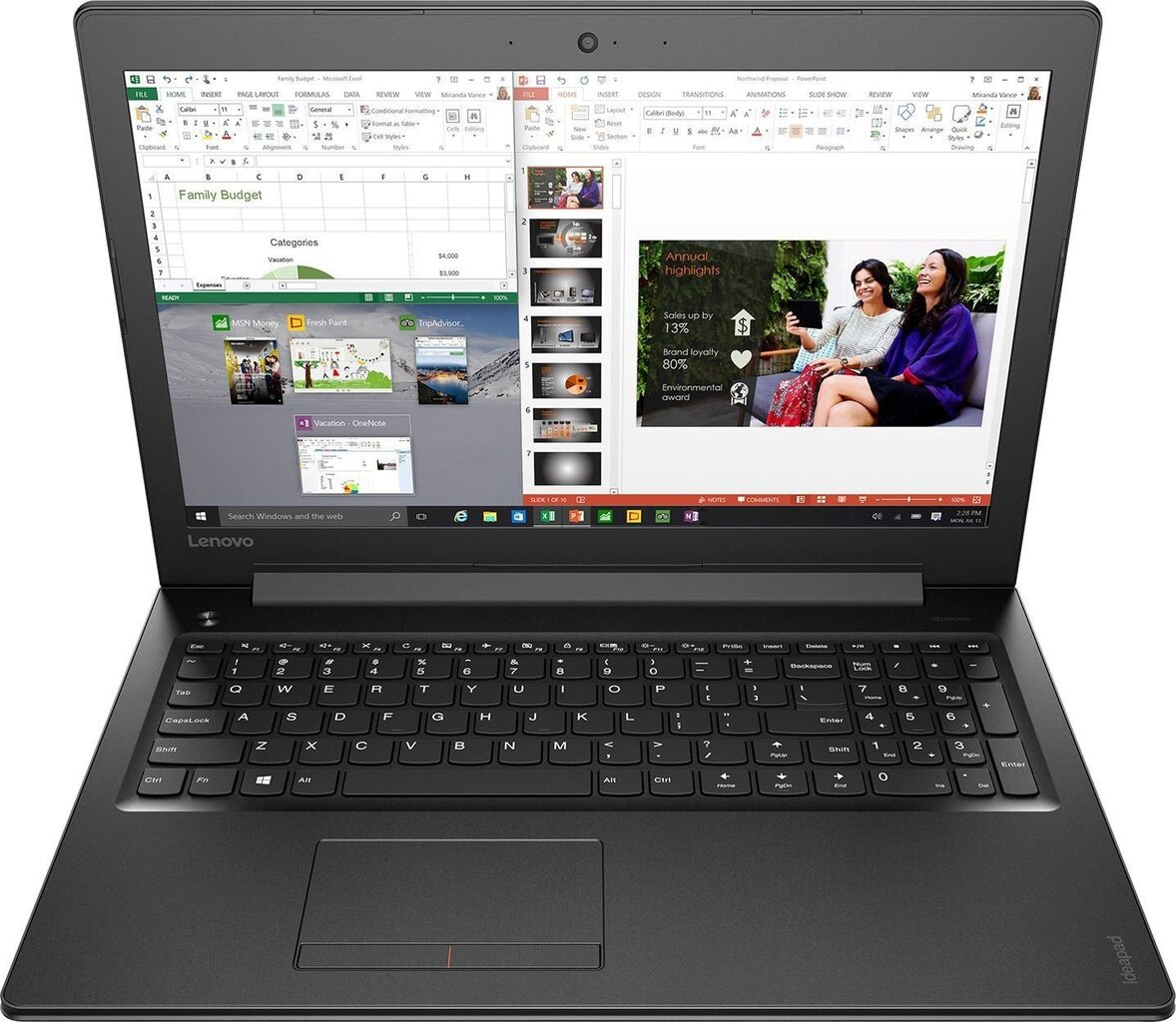 Lenovo - IdeaPad 310-15IKB 80TV0195PB W10Home i5-7200U/4GB/1TB/INT/15.6" Black/2YRS CI kaina ir informacija | Nešiojami kompiuteriai | pigu.lt