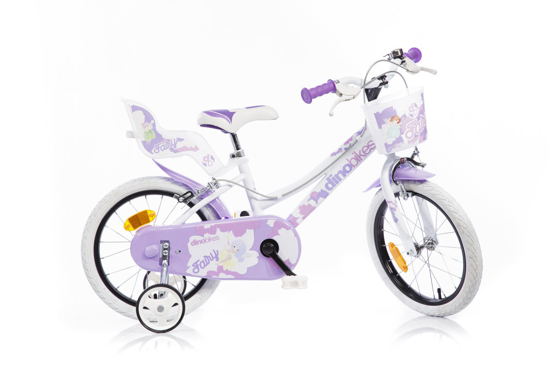Vaikiškas dviratis Dino Bikes 16", 166RSN-05, baltas/violetinis kaina |  pigu.lt