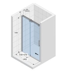 Душевые двери RIHO Ocean 140 см цена и информация | Riho Бытовая химия и инвентарь для уборки | pigu.lt