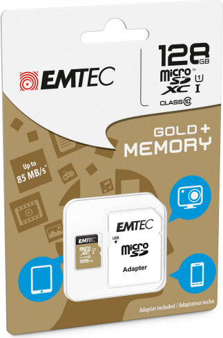 Emtec ECMSDM128GXC10GP kaina ir informacija | Atminties kortelės telefonams | pigu.lt