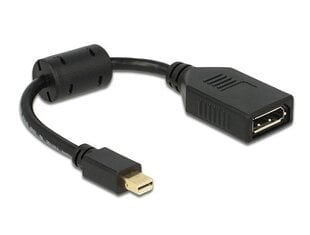 Delock Adapter mini Displayport 1.2 male > Displayport female 4K black kaina ir informacija | Adapteriai, USB šakotuvai | pigu.lt