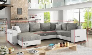 Мягкий угловой диван Marco, серый / черный цена и информация | Угловые диваны | pigu.lt