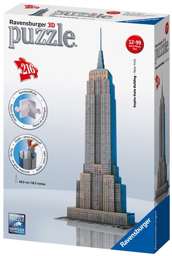 3D dėlionė Ravensburger Empire State Building 216 d kaina ir informacija | Dėlionės (puzzle) | pigu.lt