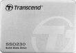 Transcend 230S 256GB SATA3 (TS256GSSD230S) цена и информация | Vidiniai kietieji diskai (HDD, SSD, Hybrid) | pigu.lt