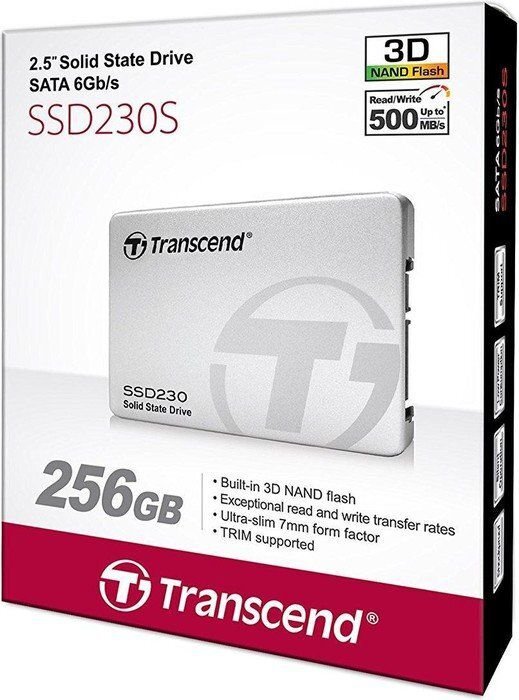 Transcend 230S 256GB SATA3 (TS256GSSD230S) цена и информация | Vidiniai kietieji diskai (HDD, SSD, Hybrid) | pigu.lt