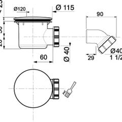 Сифон для душевого поддона Wirquin Tourbillon, 90 цена и информация | Сифоны | pigu.lt