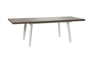 Išskleidžiamas sodo stalas Keter Harmony Extendable, baltas/rudas kaina ir informacija | Lauko stalai, staliukai | pigu.lt