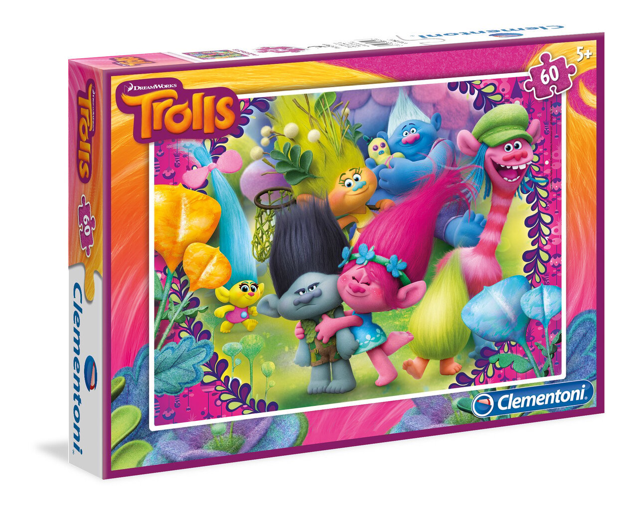 Dėlionė Puzzle Clementoni Troliai (Trolls), 60 det. kaina ir informacija | Dėlionės (puzzle) | pigu.lt